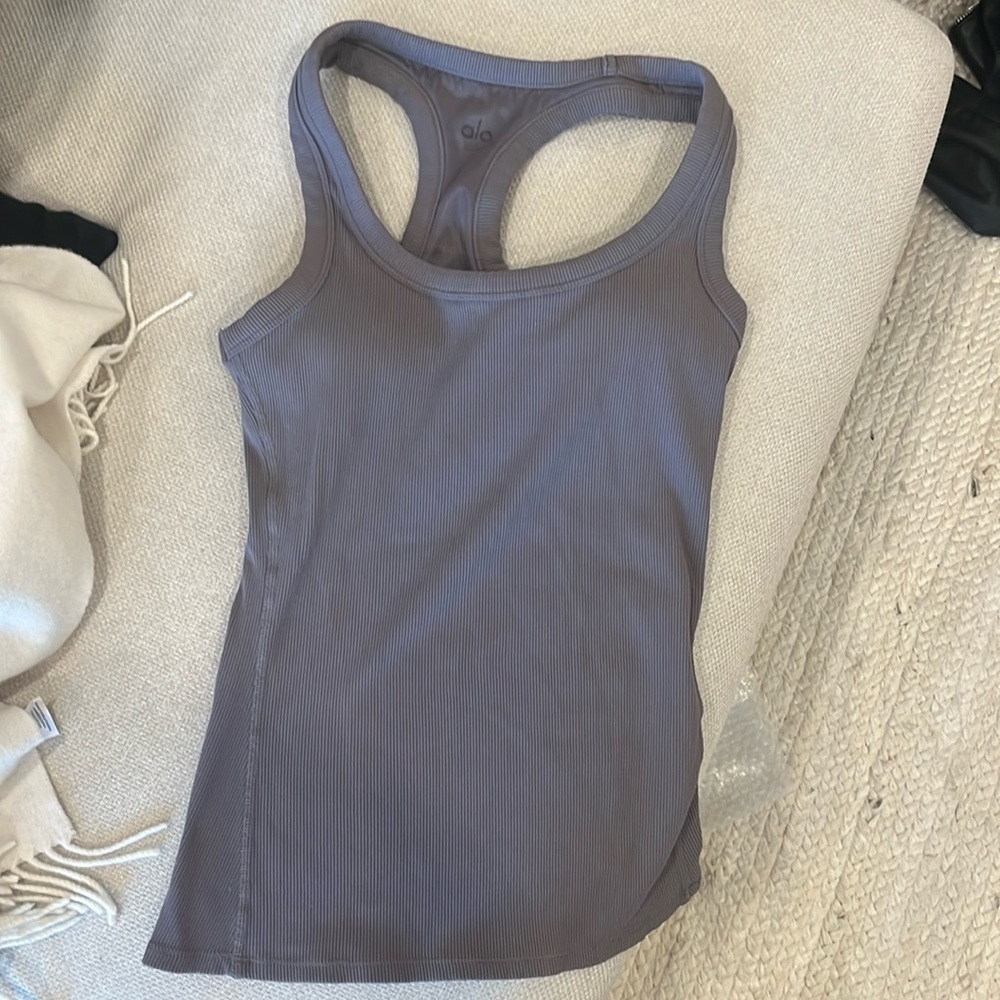 Alo ribbed halter tank top